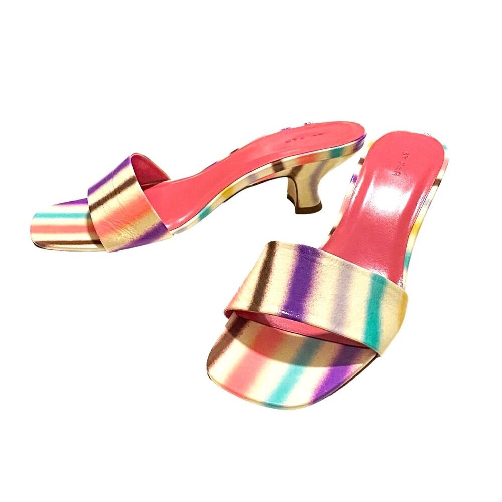 By Far Freddy Spray Print Slide Sandals, Size 40eu Nwt